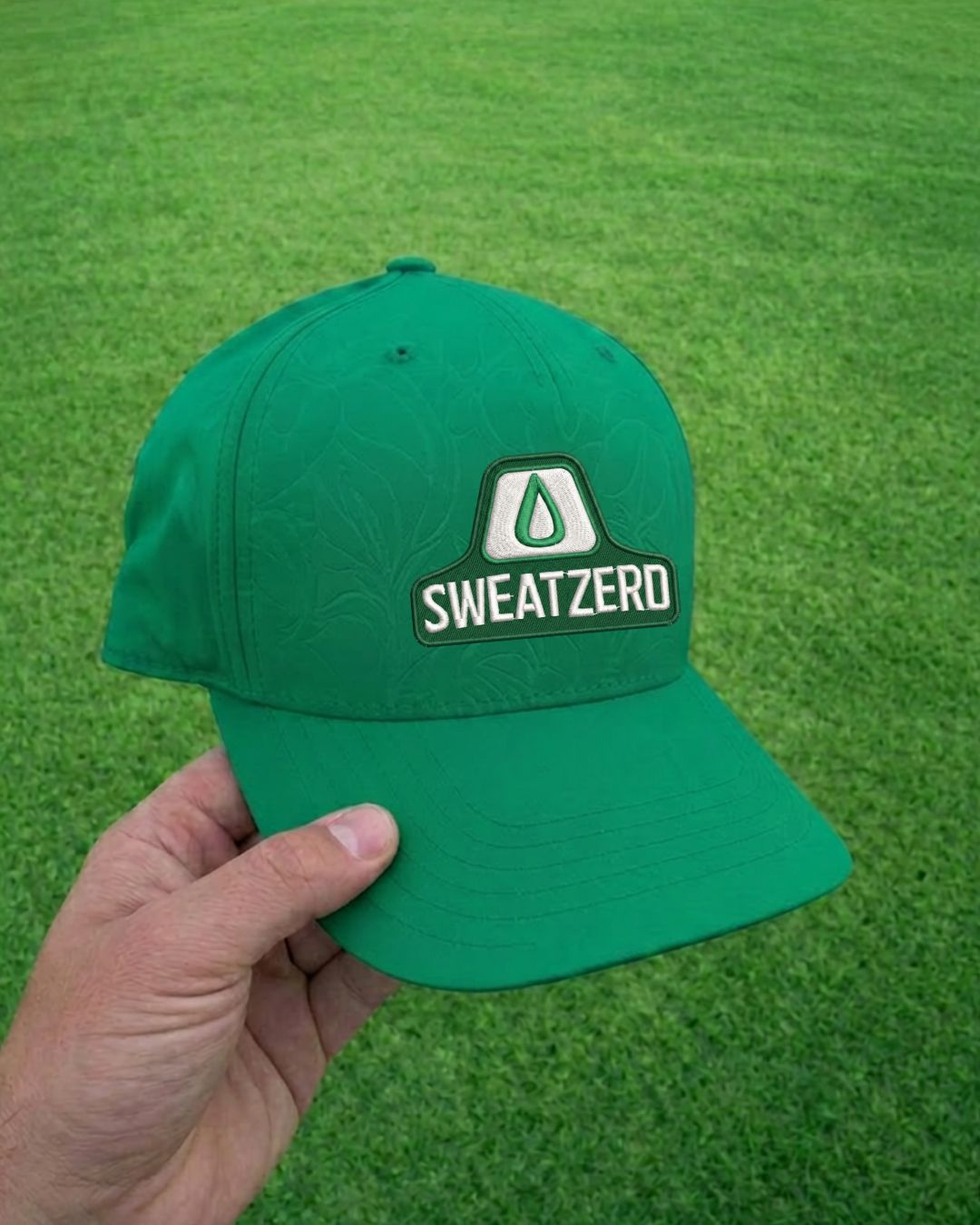 Gorra deportiva limpia usando protector absorbente